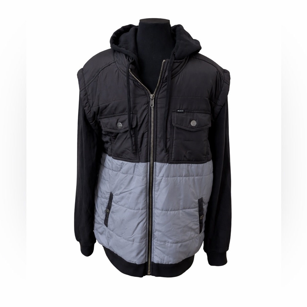 RVCA Nature X Industry Colorblock Hooded Quilted Jacket Men’s XL